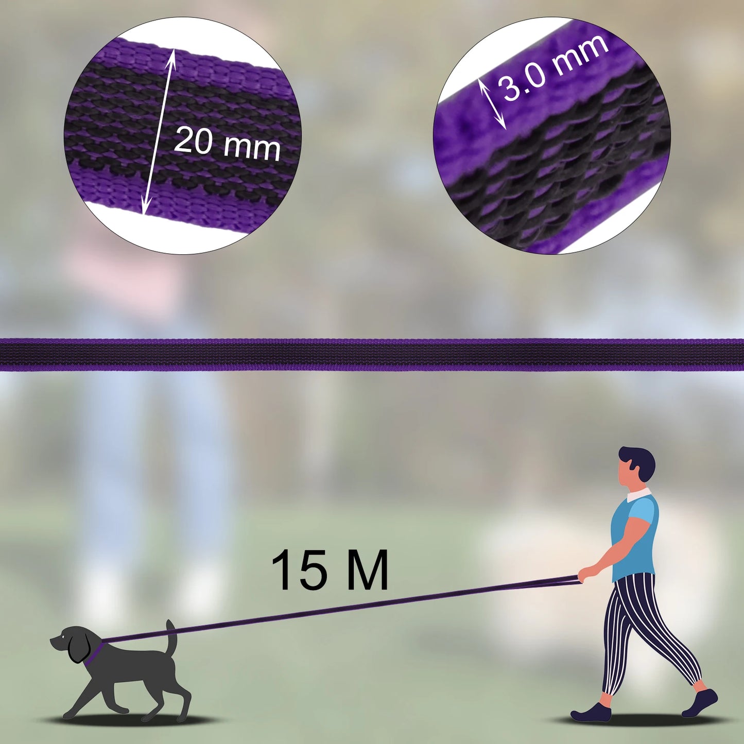 1.5M/2M/5M/3M/15M Training Dog Leash
