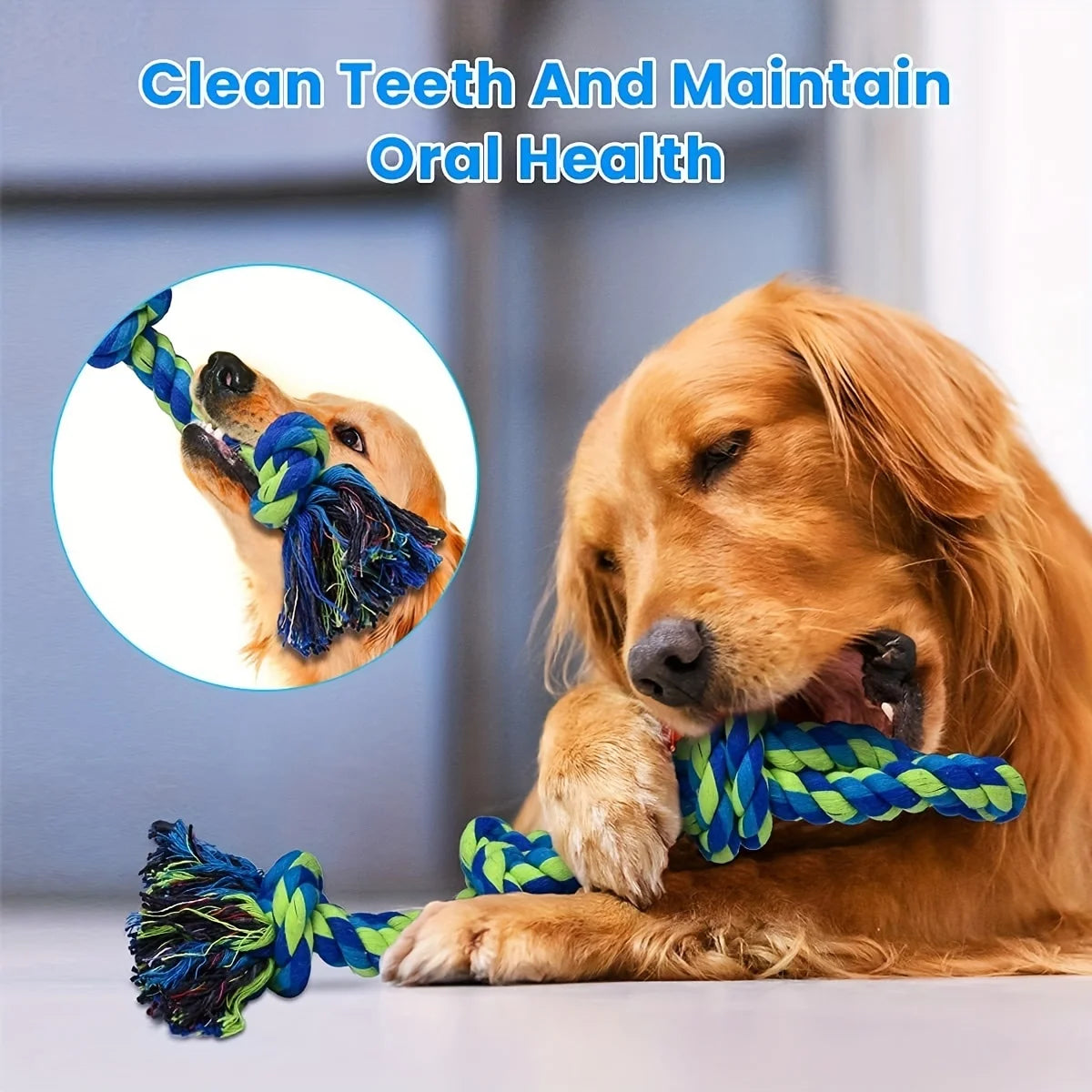 Heavy-duty rope toy for aggressive chewers and interactive play
