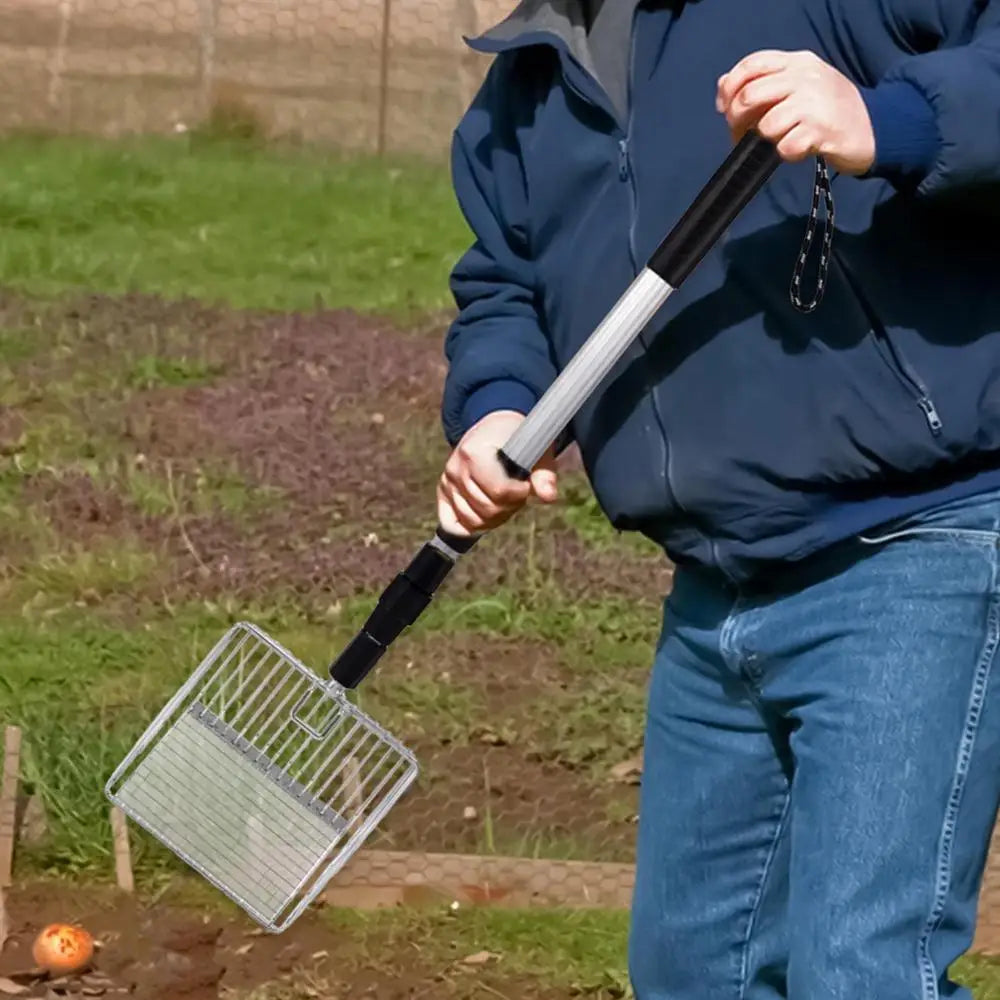 Extendable Chicken Poop Scooper - Telescopic Coop Cleaning Tool with Long Handle - Save Your Back Australia
