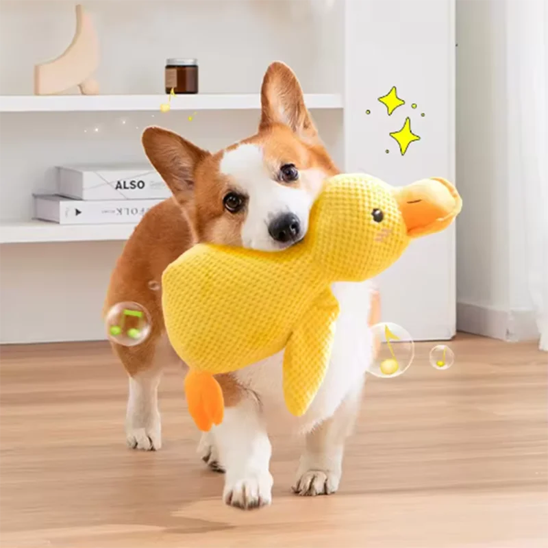 Cute dog Toy Stomping Duck
