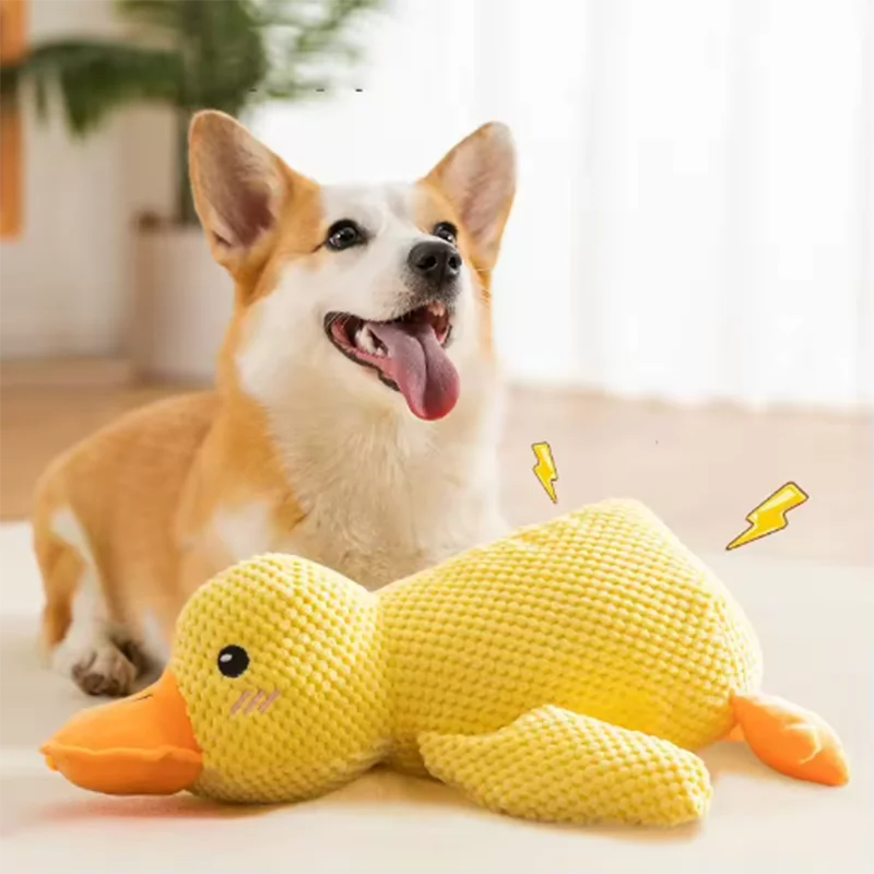 Cute dog Toy Stomping Duck