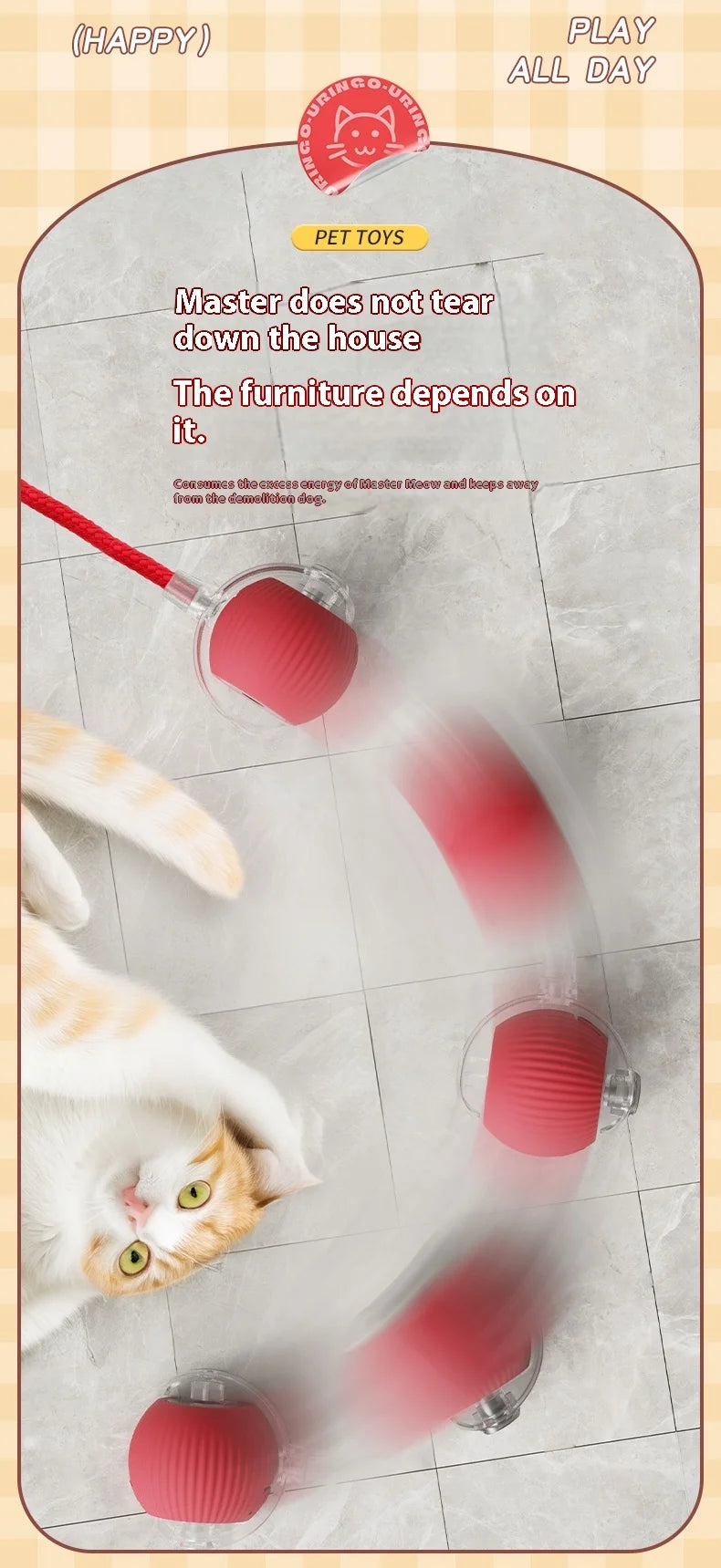 2Pcs Cat Interactive Ball Toys