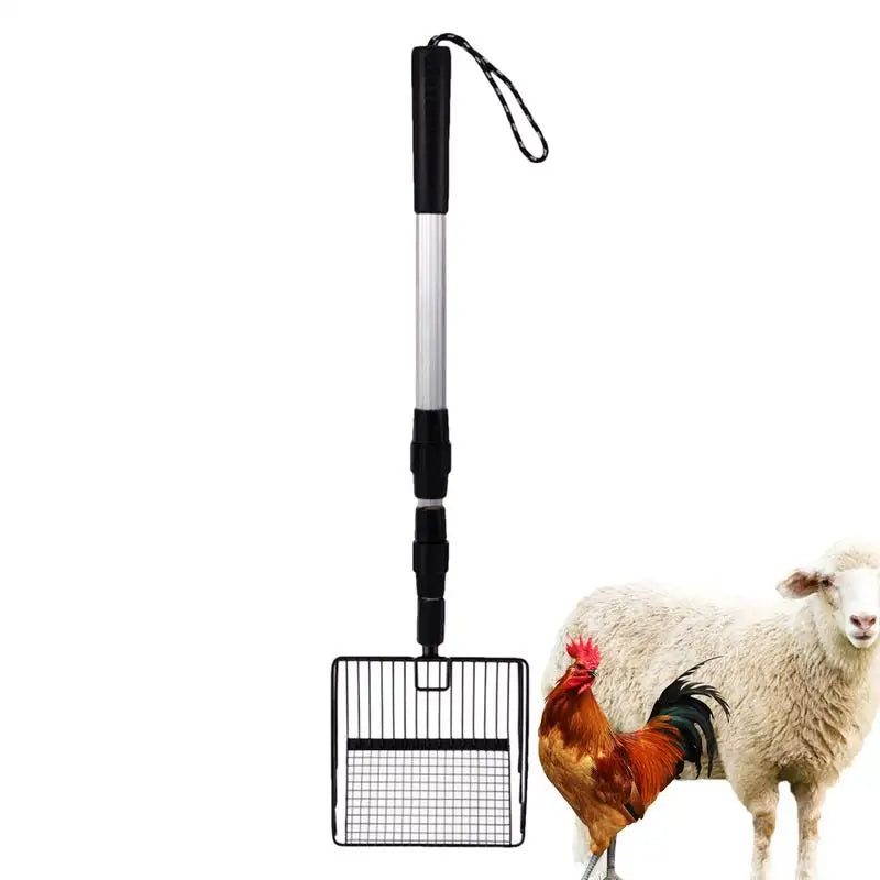 Extendable Chicken Poop Scooper - Telescopic Coop Cleaning Tool with Long Handle - Save Your Back Australia