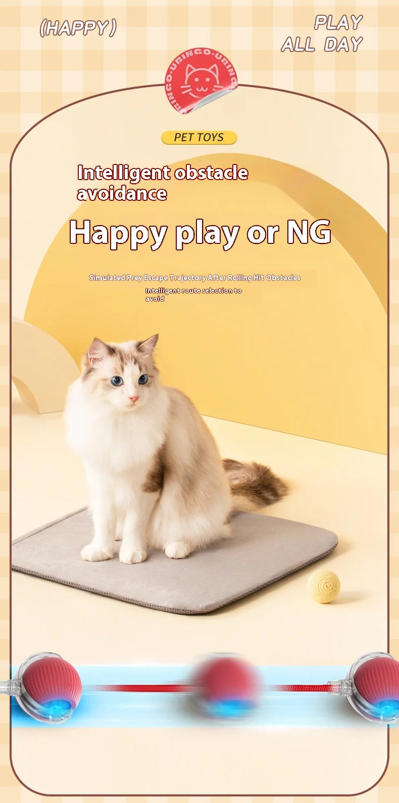 2Pcs Cat Interactive Ball Toys