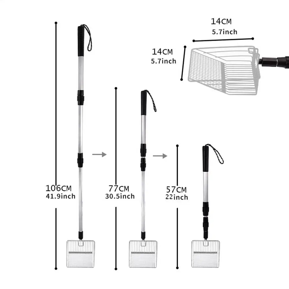 Extendable Chicken Poop Scooper - Telescopic Coop Cleaning Tool with Long Handle - Save Your Back Australia