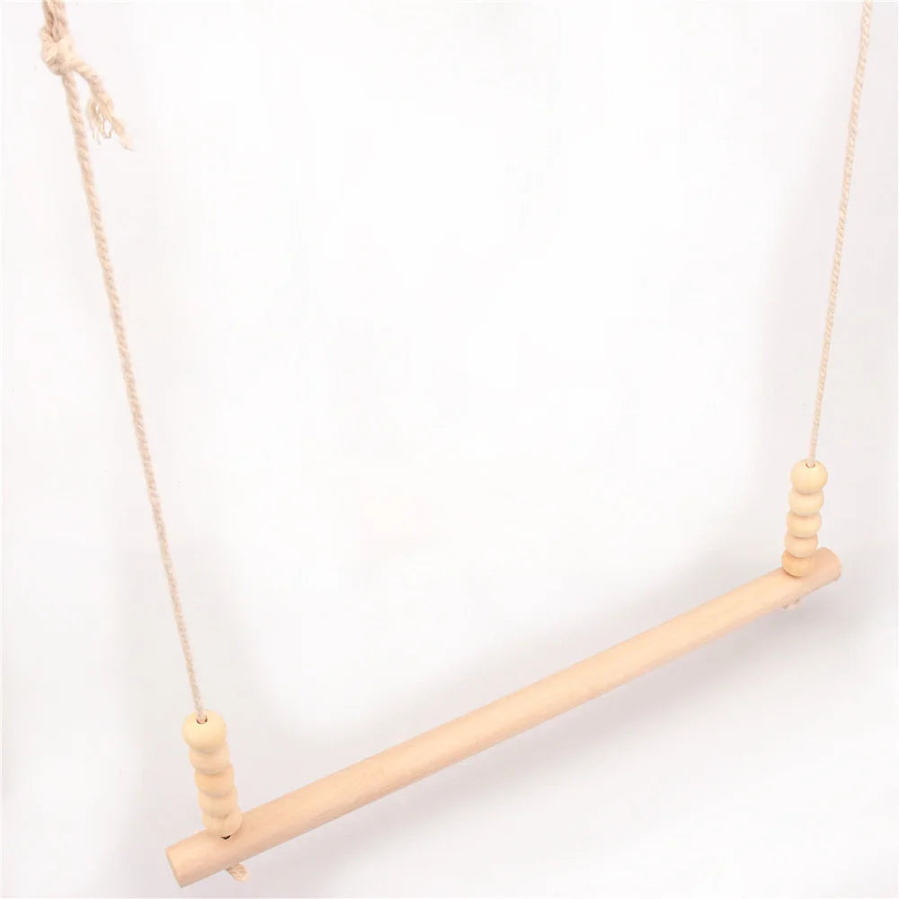 Wooden seesaw on a white background