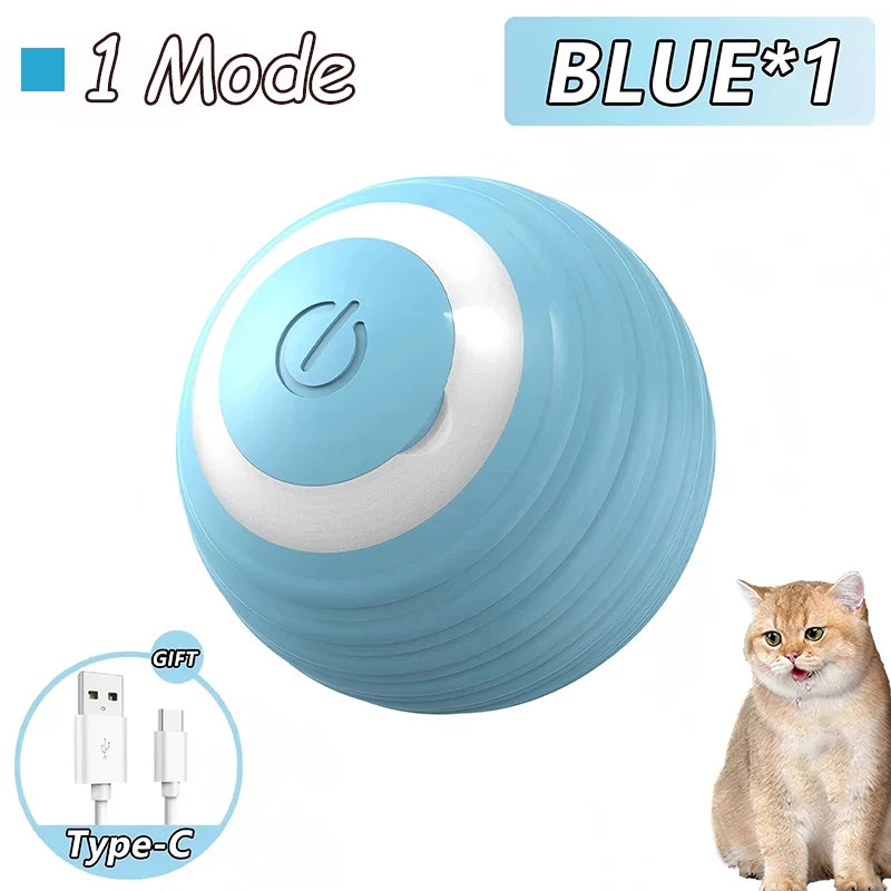 Smart interactive cat ball toy 2-pack with motion sensors and automatic rolling for indoor cats