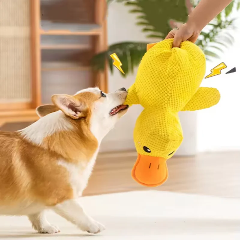 Cute dog Toy Stomping Duck